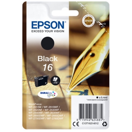 Epson Singlepack Black 16 DURABrite Ultra Ink, C13T16214012 - originální