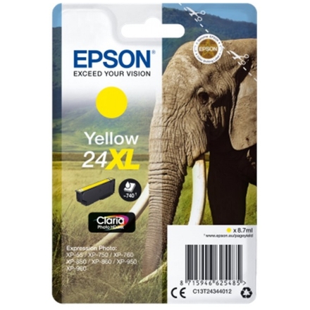 Epson Singlepack Yellow 24XL Claria Photo HD Ink, C13T24344012 - originální