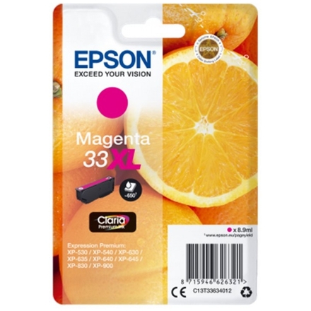 Epson Singlepack Magenta 33XL Claria Premium Ink, C13T33634012 - originální