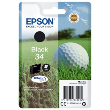 Epson Singlepack Black 34 DURABrite Ultra Ink, C13T34614010 - originální