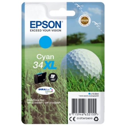 Epson Singlepack Cyan 34XL DURABrite Ultra Ink, C13T34724010 - originální