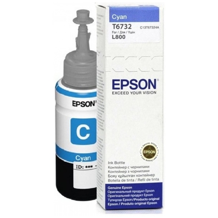 Epson T6732 Cyan ink 70ml  pro L800, C13T67324A - originální