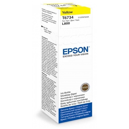 Epson T6734 Yellow ink 70ml  pro L800, C13T67344A - originální