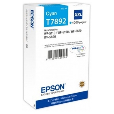 EPSON WF-5xxx Series Ink Cartridge XXL Cyan T7892, C13T789240 - originální