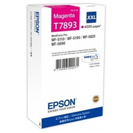 EPSON WF-5xxx Series Ink Cartridge XXL Magenta T7893, C13T789340 - originální