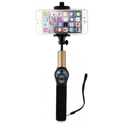 Teleskopická tyč s bluetooth tlačítkem pro selfie (Zlatá) 8591194075889