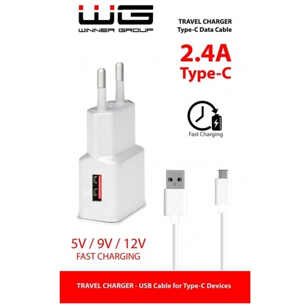 Nabíječka WG USB Fast Charger 2,4A + MICRO Cable bílá, 65011