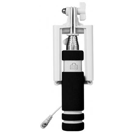 Teleskopická mini tyč pro selfie foto s kabelem 3,5 jack (černá), 6796