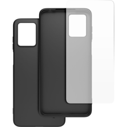 CASR TPU Kryt + Tvrzené Sklo pro Motorola G13/G23 Black, CRMTCOQUEPEG13/G23N