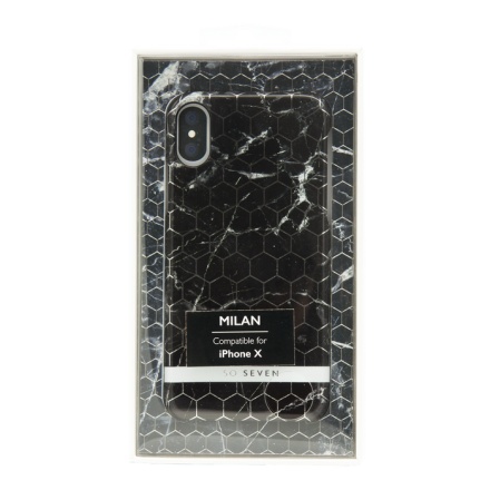 SoSeven Milan Case Hexagonal Marble Black Kryt pro iPhone X/XS, 2441749