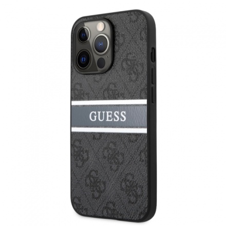 GUHCP13L4GDGR Guess PU 4G Printed Stripe Zadní Kryt pro iPhone 13 Pro Grey, 57983105710