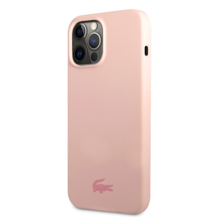 Lacoste Liquid Silicone Glossy Printing Logo Kryt pro iPhone 13 Pro Pink, LCHCP13LSI