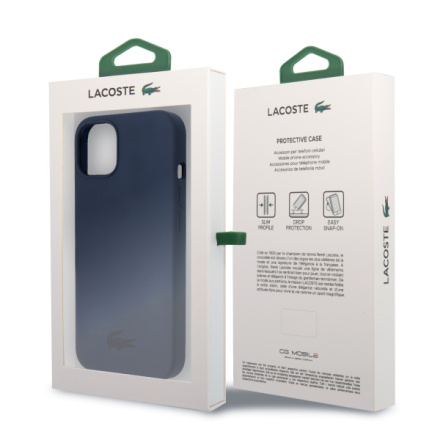 Lacoste Liquid Silicone Glossy Printing Logo Kryt pro iPhone 13 Navy, LCHCP13MSV
