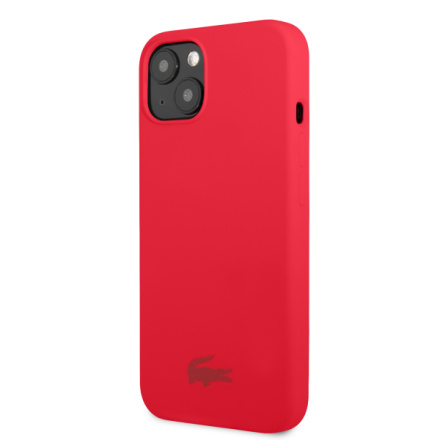 Lacoste Liquid Silicone Glossy Printing Logo Kryt pro iPhone 13 Red, LCHCP13MSR