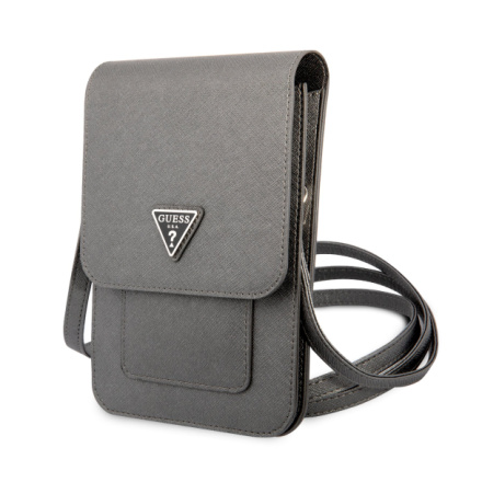 Guess PU Saffiano Triangle Logo Taška na Telefon Grey, GUWBSATMGR