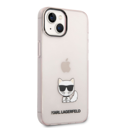 Karl Lagerfeld Choupette Logo Zadní Kryt pro iPhone 14 Plus Pink, KLHCP14MCTTRI