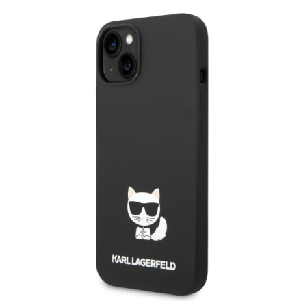 Karl Lagerfeld Liquid Silicone Choupette Zadní Kryt pro iPhone 14 Plus Black, KLHCP14MSLCTBK
