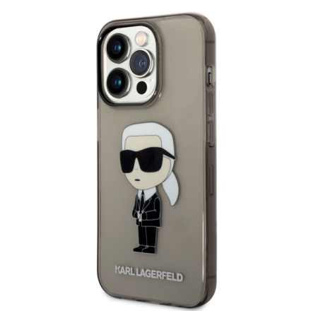 Karl Lagerfeld IML Ikonik NFT Zadní Kryt pro iPhone 14 Pro Black, KLHCP14LHNIKTCK