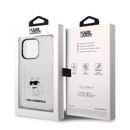 Karl Lagerfeld IML Choupette NFT Zadní Kryt pro iPhone 14 Pro Transparent, KLHCP14LHNCHTCT