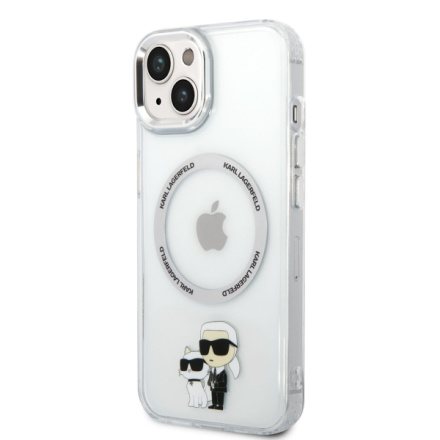 Karl Lagerfeld IML Karl and Choupette NFT MagSafe Zadní Kryt pro iPhone 14 Transparent, KLHMP14SHNKCIT