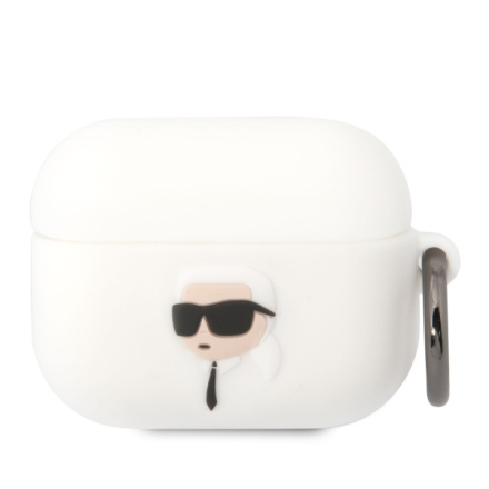 Karl Lagerfeld 3D Logo NFT Karl Head Silikonové Pouzdro pro Airpods Pro White, KLAPRUNIKH