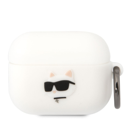 Karl Lagerfeld 3D Logo NFT Choupette Head Silikonové Pouzdro pro Airpods Pro White, KLAPRUNCHH