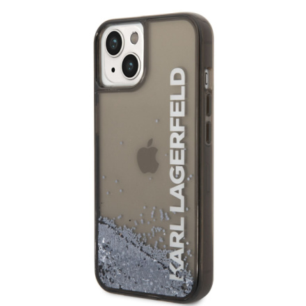 Karl Lagerfeld Translucent Liquid Glitter Zadní Kryt pro iPhone 14 Plus Black, KLHCP14MLCKVK
