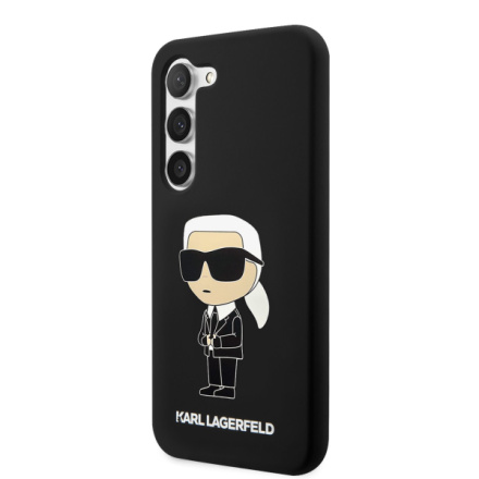 Karl Lagerfeld Liquid Silicone Ikonik NFT Zadní Kryt pro Samsung Galaxy S23 Black, KLHCS23SSNIKBCK