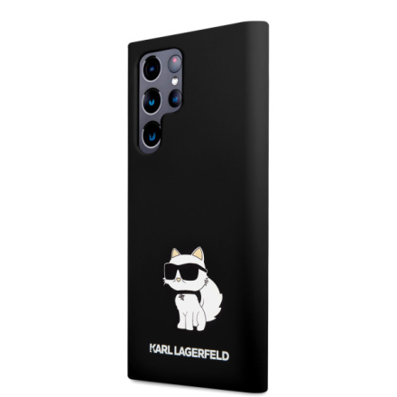 Karl Lagerfeld Liquid Silicone Choupette NFT Zadní Kryt pro Samsung Galaxy S23 Ultra Black, KLHCS23LSNCHBCK
