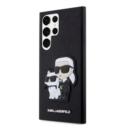 Karl Lagerfeld PU Saffiano Karl and Choupette NFT Zadní Kryt pro Samsung Galaxy S23 Ultra Black, KLHCS23LSANKCPK