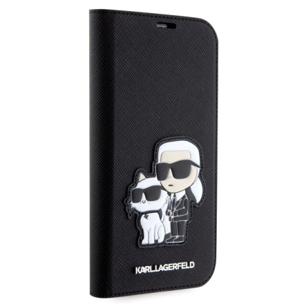 Karl Lagerfeld PU Saffiano Karl and Choupette NFT Book Pouzdro pro iPhone 14 Black, KLBKP14SSANKCPK