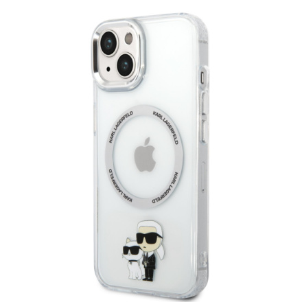 Karl Lagerfeld IML Karl and Choupette NFT MagSafe Zadní Kryt pro iPhone 13 Transparent, KLHMP13MHNKCIT