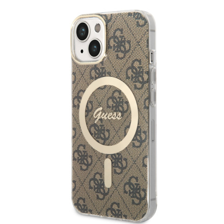 Guess IML 4G MagSafe Zadní Kryt pro iPhone 13 Brown, GUHMP13MH4STW