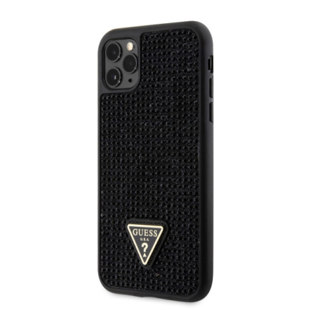 Guess Rhinestones Triangle Metal Logo Kryt pro iPhone 11 Pro Black, GUHCN58HDGTPK
