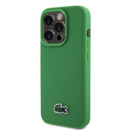 Lacoste Iconic Petit Pique Woven Logo Magsafe Zadní Kryt pro iPhone 15 Pro Green, LCHMP15LPVCN
