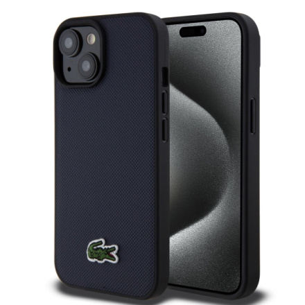 Lacoste Iconic Petit Pique Woven Logo Magsafe Zadní Kryt pro iPhone 15 Navy, LCHMP15SPVCV