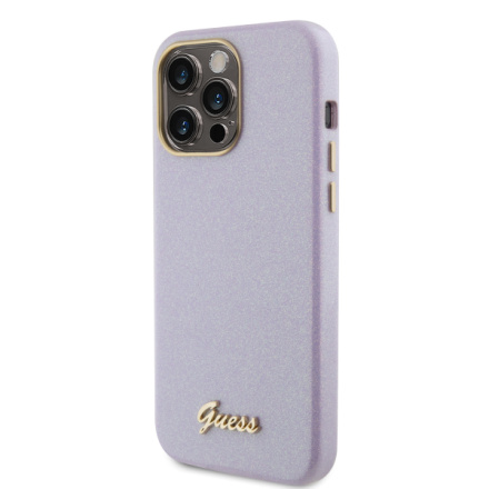 Guess PU Glitter Full Wrapped Zadní Kryt pro iPhone 15 Pro Max Lilac, GUHCP15XPGMCSL