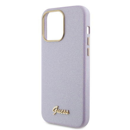 Guess PU Glitter Full Wrapped Zadní Kryt pro iPhone 15 Pro Max Lilac, GUHCP15XPGMCSL