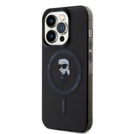 Karl Lagerfeld IML Ikonik MagSafe Zadní Kryt pro iPhone 15 Pro Black, KLHMP15LHFCKNOK