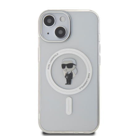 Karl Lagerfeld IML Ikonik MagSafe Zadní Kryt pro iPhone 15 Transparent, KLHMP15SHFCKNOT