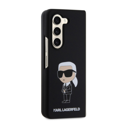 Karl Lagerfeld Liquid Silicone Ikonik NFT Zadní Kryt pro Samsung Galaxy Z Fold 5 Black, KLHCZFD5SNIKBCK