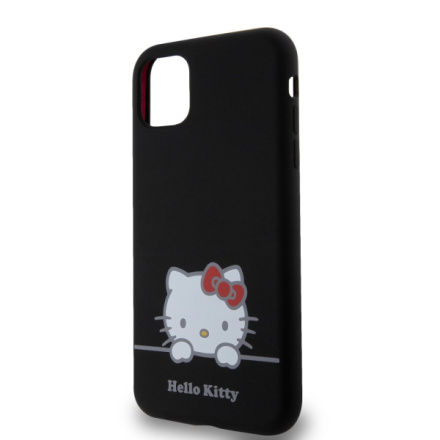 Hello Kitty Liquid Silicone Daydreaming Logo Zadní Kryt pro iPhone 11 Black, HKHCN61SKCDKK