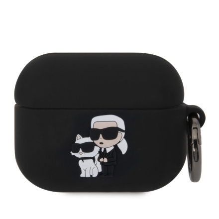 Karl Lagerfeld 3D Logo NFT Karl and Choupette Silikonové Pouzdro pro AirPods Pro Black, KLAPRUNKC