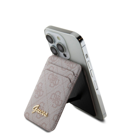 Guess 4G Metal Script MagSafe Cardslot Peněženka Pink, GUWMSHG4SHP