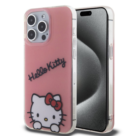 Hello Kitty IML Daydreaming Logo Zadní Kryt pro iPhone 15 Pro Max Pink, HKHCP15XHKDSP