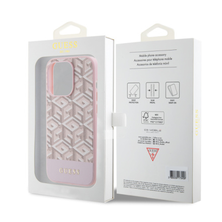 Guess PU G Cube MagSafe Zadní Kryt pro iPhone 15 Pro Max Pink, GUHMP15XHGCFSEP
