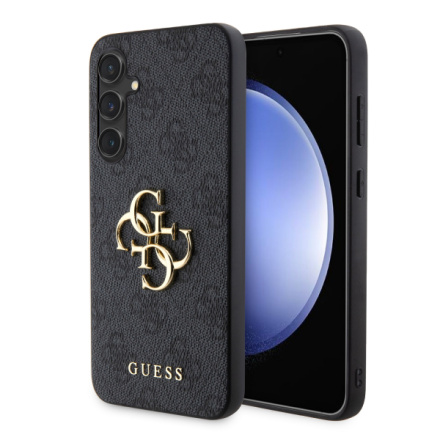 Guess PU 4G Metal Logo Zadní Kryt pro Samsung Galaxy S23 FE Grey, GUHCS23FE4GMGGR