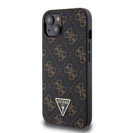 Guess PU Leather 4G Triangle Metal Logo Zadní Kryt pro iPhone 13 Black, GUHCP13MPG4GPK