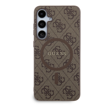 Guess PU Leather 4G Colored Ring MagSafe Zadní Kryt pro Samsung Galaxy S24+ Brown, GUHMS24MG4GFRW