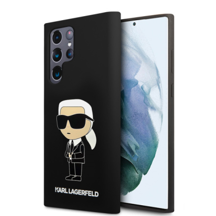 Karl Lagerfeld Liquid Silicone Ikonik NFT Zadní Kryt pro Samsung Galaxy S24 Ultra Black, KLHCS24LSNIKBCK